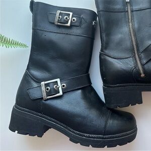Harley-Davidson Black Leather Moto Boots